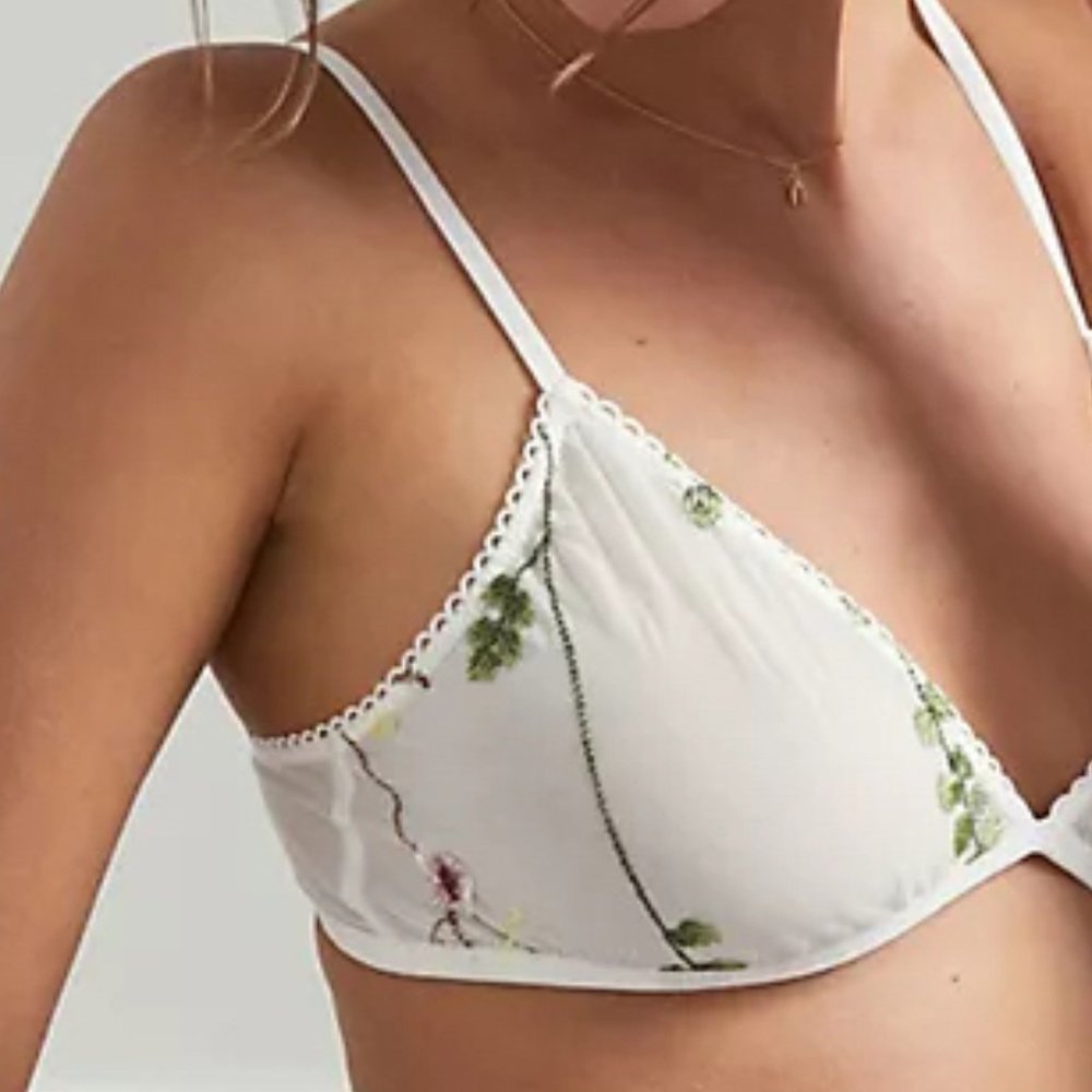 ANTHROPOLOGIE | Botanique Set - Embroidered Bralette + High-Waisted Briefs | NWT - Picture 4 of 7
